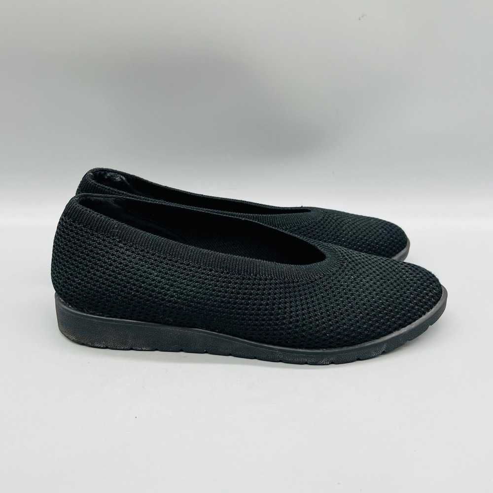 Eileen Fisher Shoes Womens 8 Black Knit Stretch Round Toe Slip On Comfort Casual